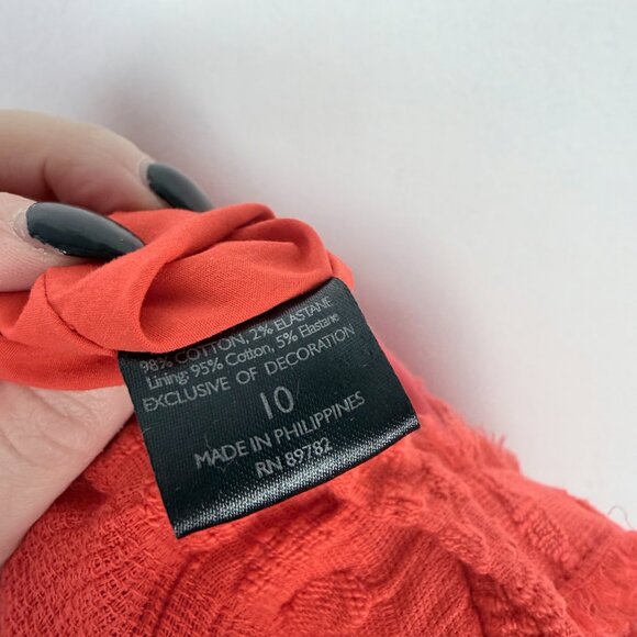NWT Natori Summer Texture Eyelet Dress Mandarin Orange Size 10 NEW $795 - Picture 15 of 16